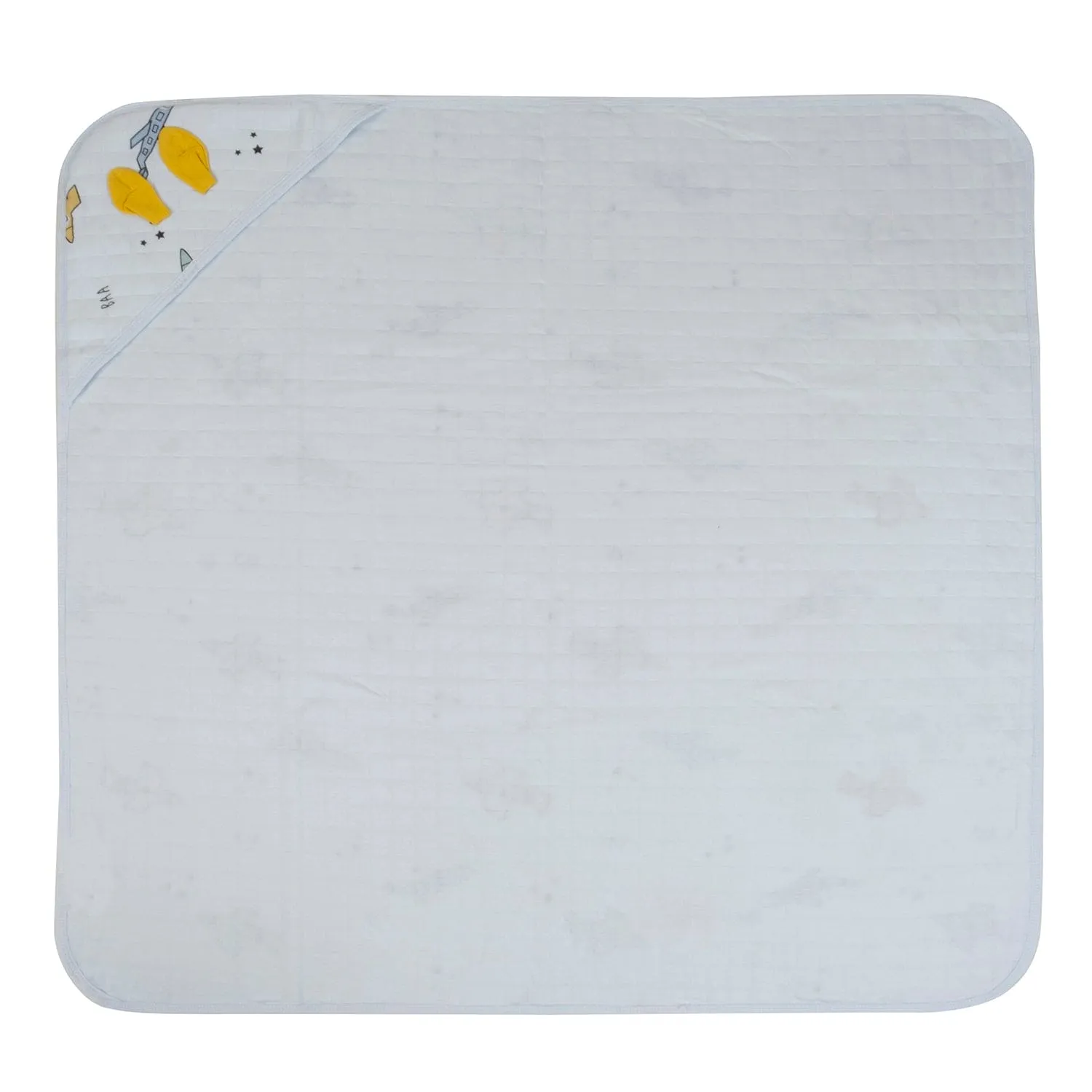 Baby Moo Aeroplane Soft Warm Hooded Wrapper - White