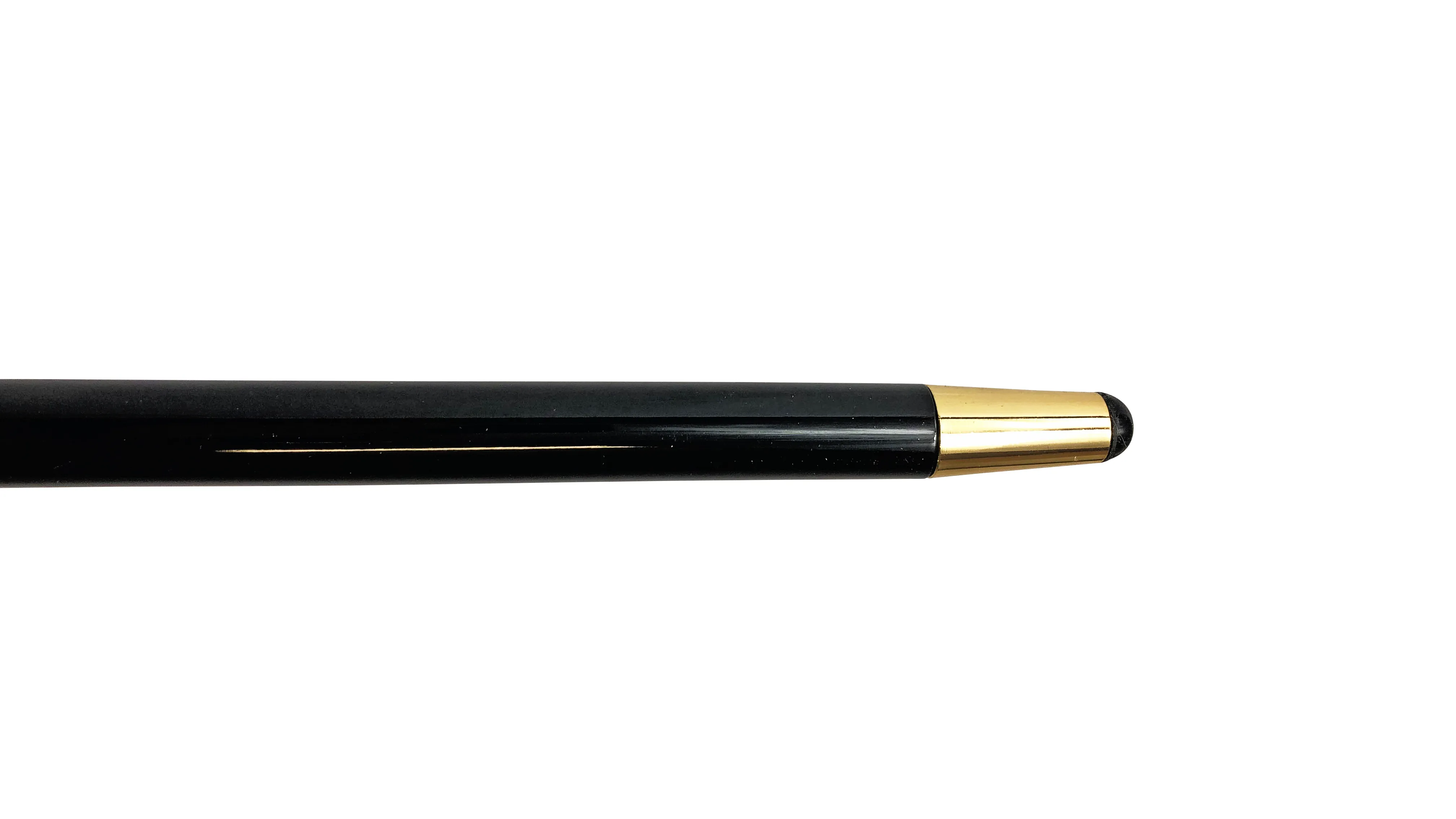 Elegant Cane with Sculpted Black Skull Handle and Gold Accents