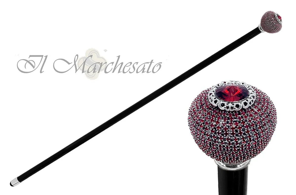 Esteemed round Knob with Siam crystals
