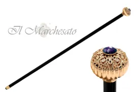 "Onion" Walking cane with filigree and amethyst