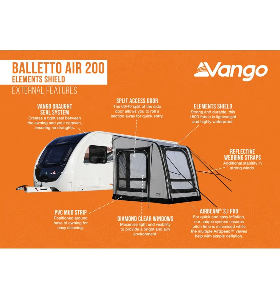 Vango Balletto Air 200 Caravan Awning Elements Shield