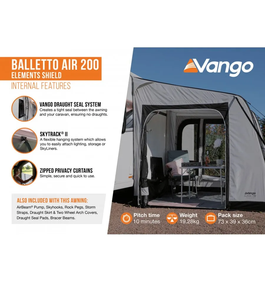 Vango Balletto Air 200 Caravan Awning Elements Shield