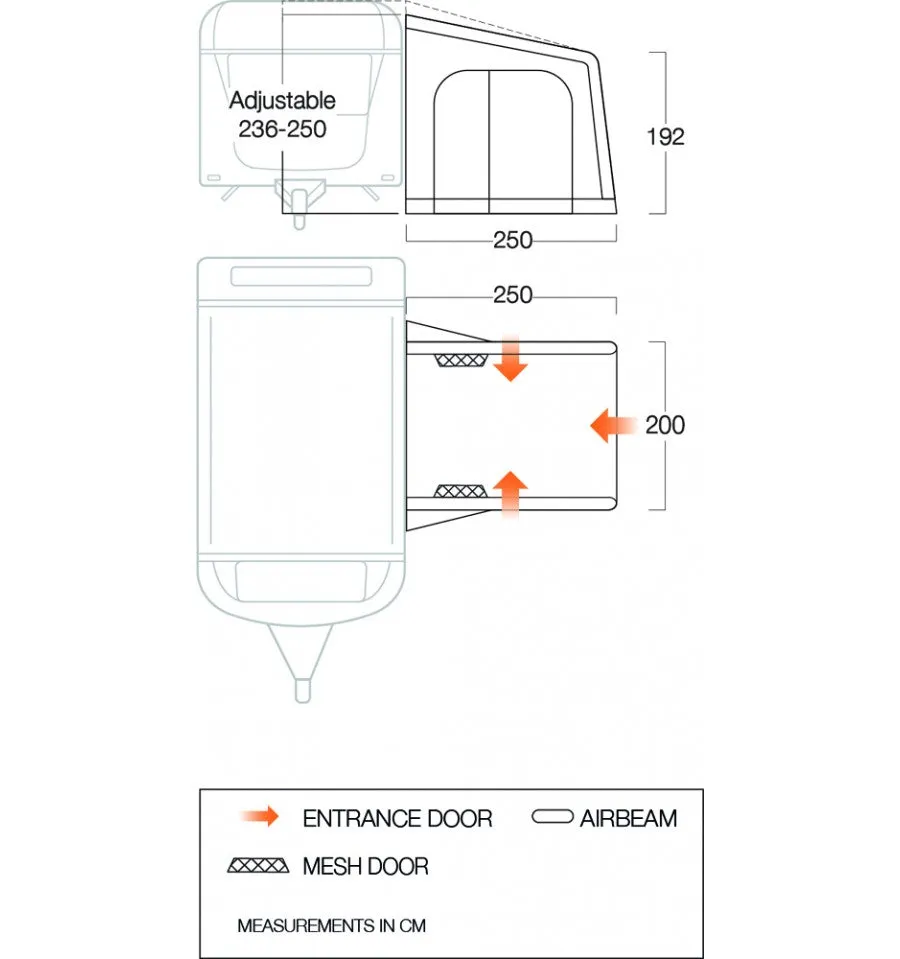 Vango Balletto Air 200 Caravan Awning Elements Shield